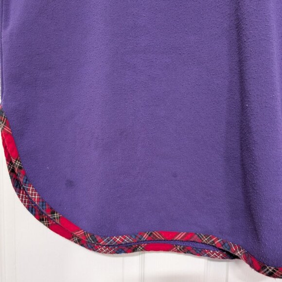 Vintage Pooh Piglet Music Nightgown Womens Size Large Purple Plaid Sleepwear - Picture 5 of 10